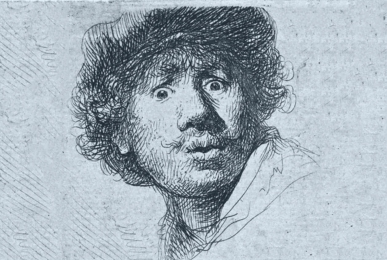 Sjølvportrett av Rembrandt - illustrasjonsbilde