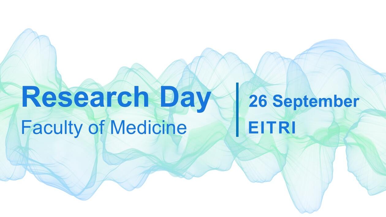 Researc Day Faculty of Medicine 26 September EITRI, blue smokey background