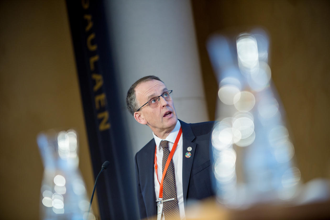 Professor Peter M. Haugan at the SDG Conference Bergen in February 2018, chairing a special event on SDG14. 