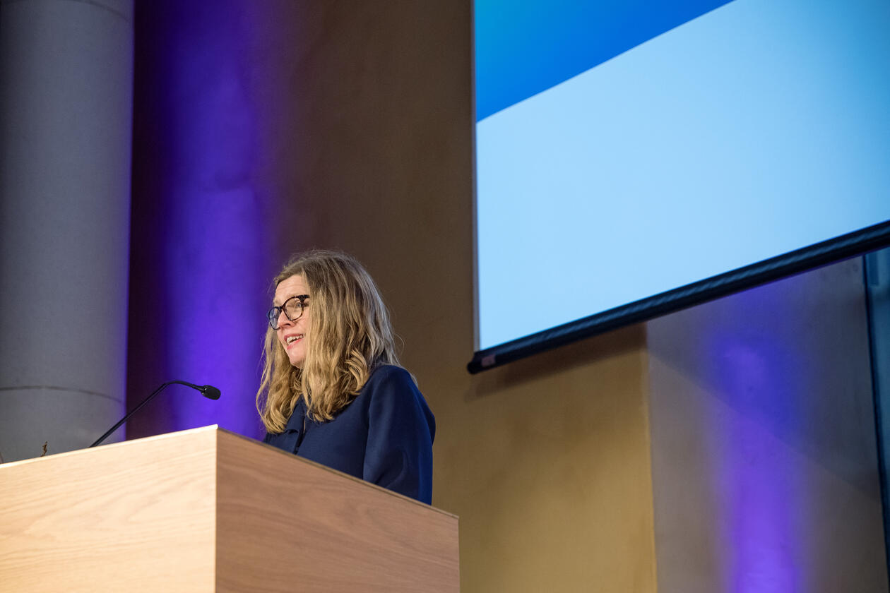 Vice-Rector for Global Relations Annelin Eriksen from the University of Bergen at the national SDG Conference Bergen in February 2019.