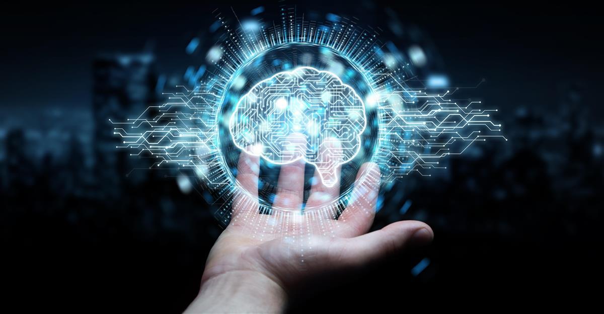 Grafisk bilde av en hjerne laget av KI