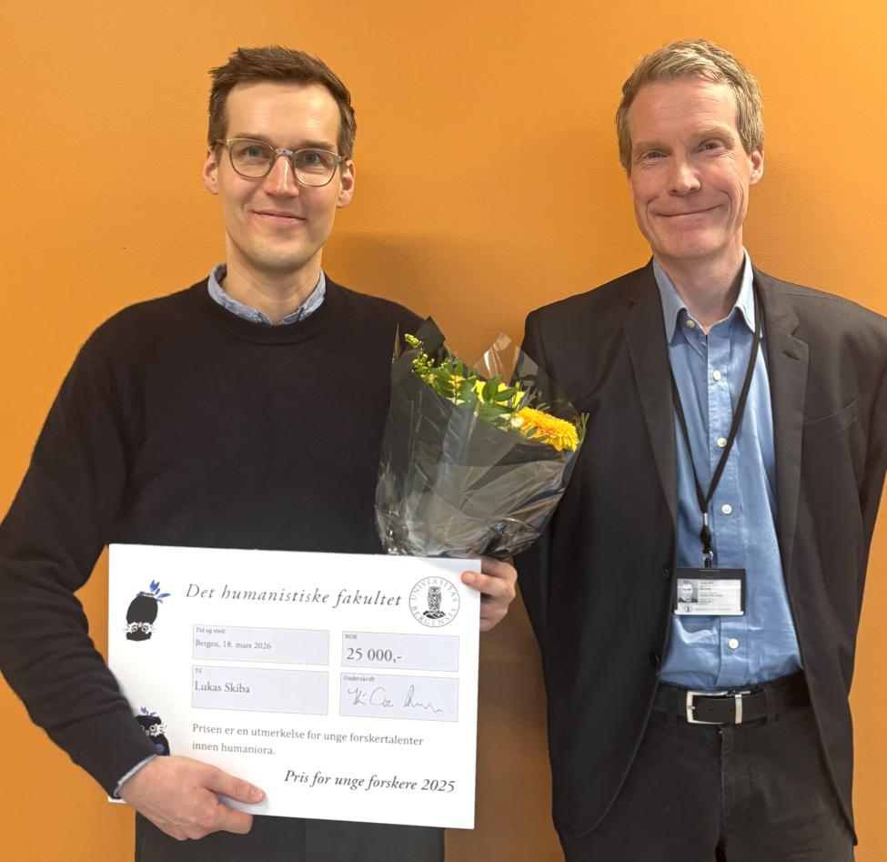 Førsteamanuensis Lukas Paul Skiba ble tildelt prisen for unge forkertalenter 2026.