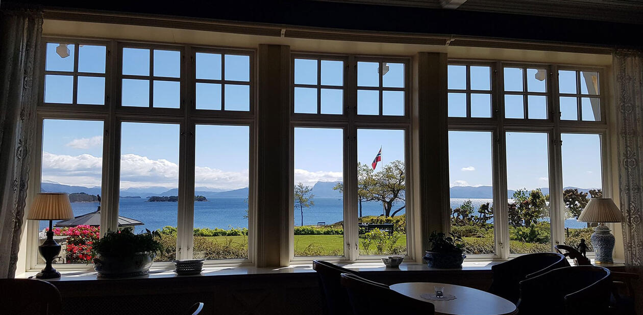 View from a window at Solstrand to the fjord.