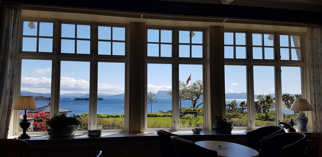 A picture of fjordview taken from within Solstrand Hotel