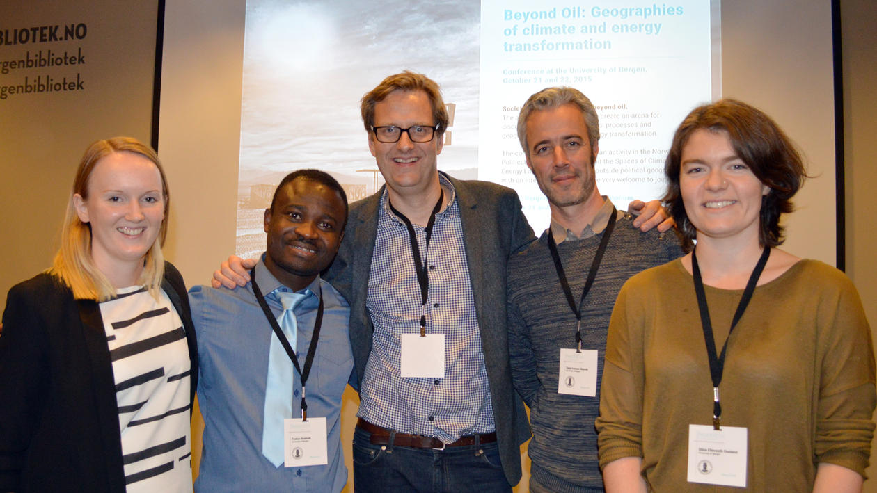 Ingrid Foss Ballo, Festus Boamah, Håvard Haarstad, Tarje I. Wanvik and Stina Ellefseth Oseland.