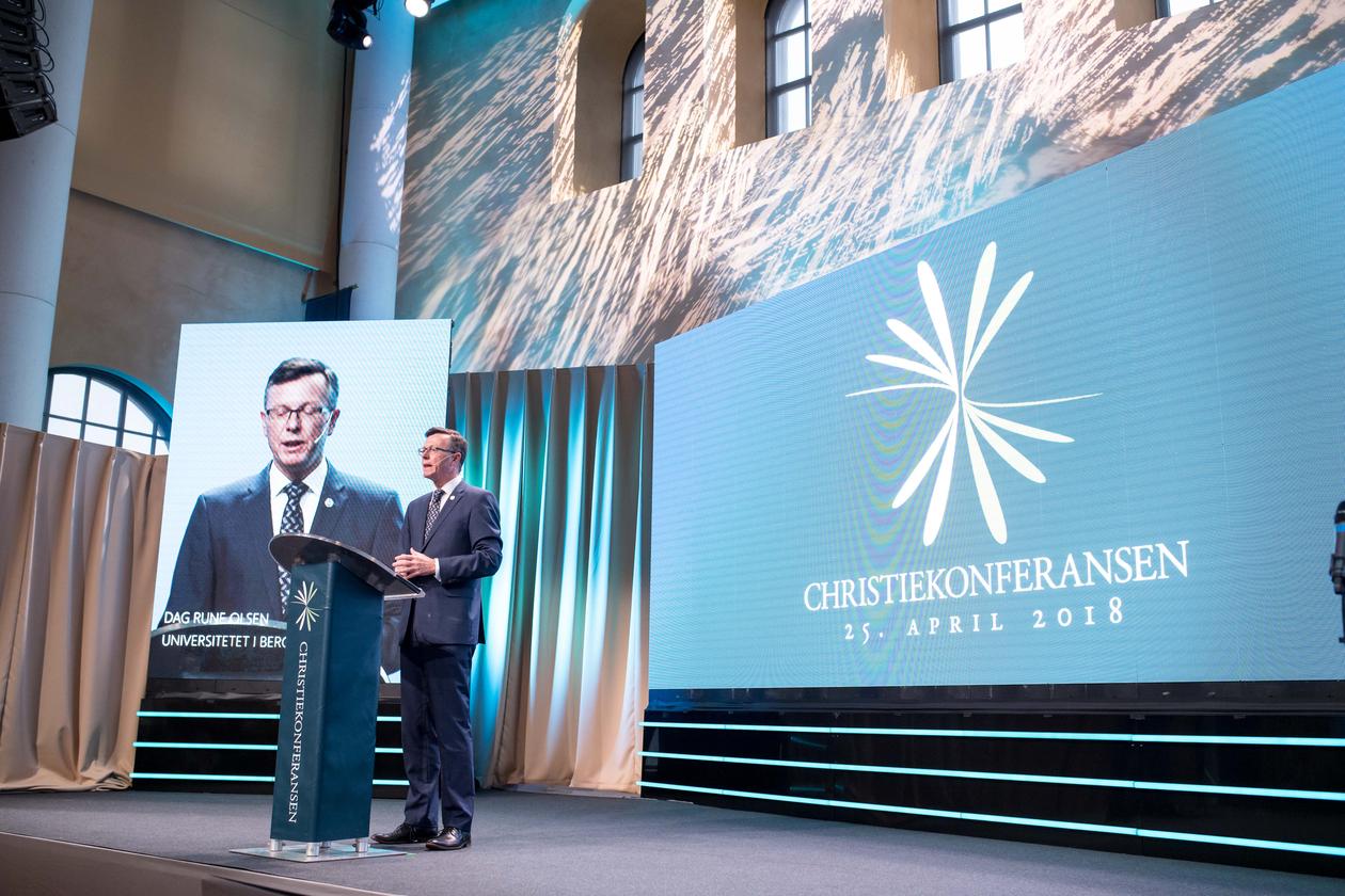 Rektor Dag Rune Olsen opnar Christiekonferansen 2018