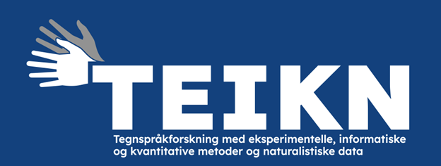 Logo for TEIKN (Tegnspråkforskning med eksperimentelle, informatiske og kvantitative metoder og naturalistiske data) 