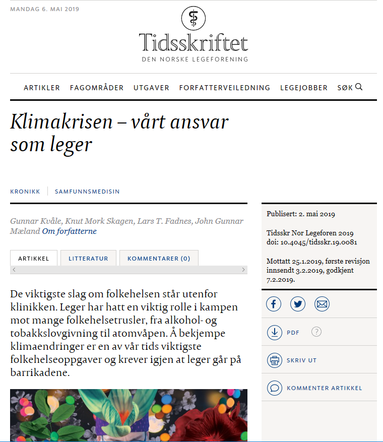 screen shot Tidsskriftet