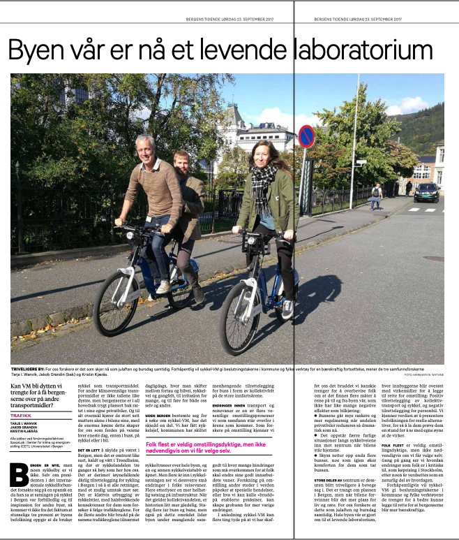 newspaper clip: Byen vår er nå et levende laboratorium