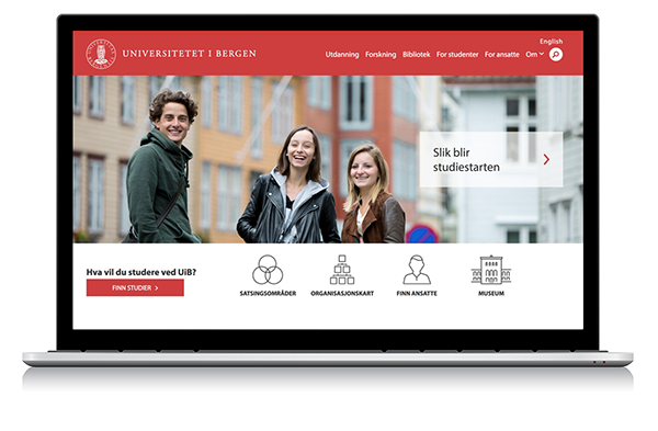 Illustrasjon: uib.no på laptop