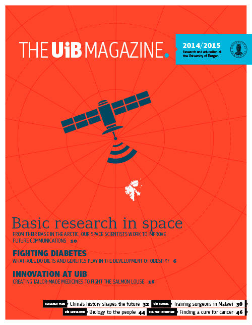 Front page of the UiB Magazine 2014/2015