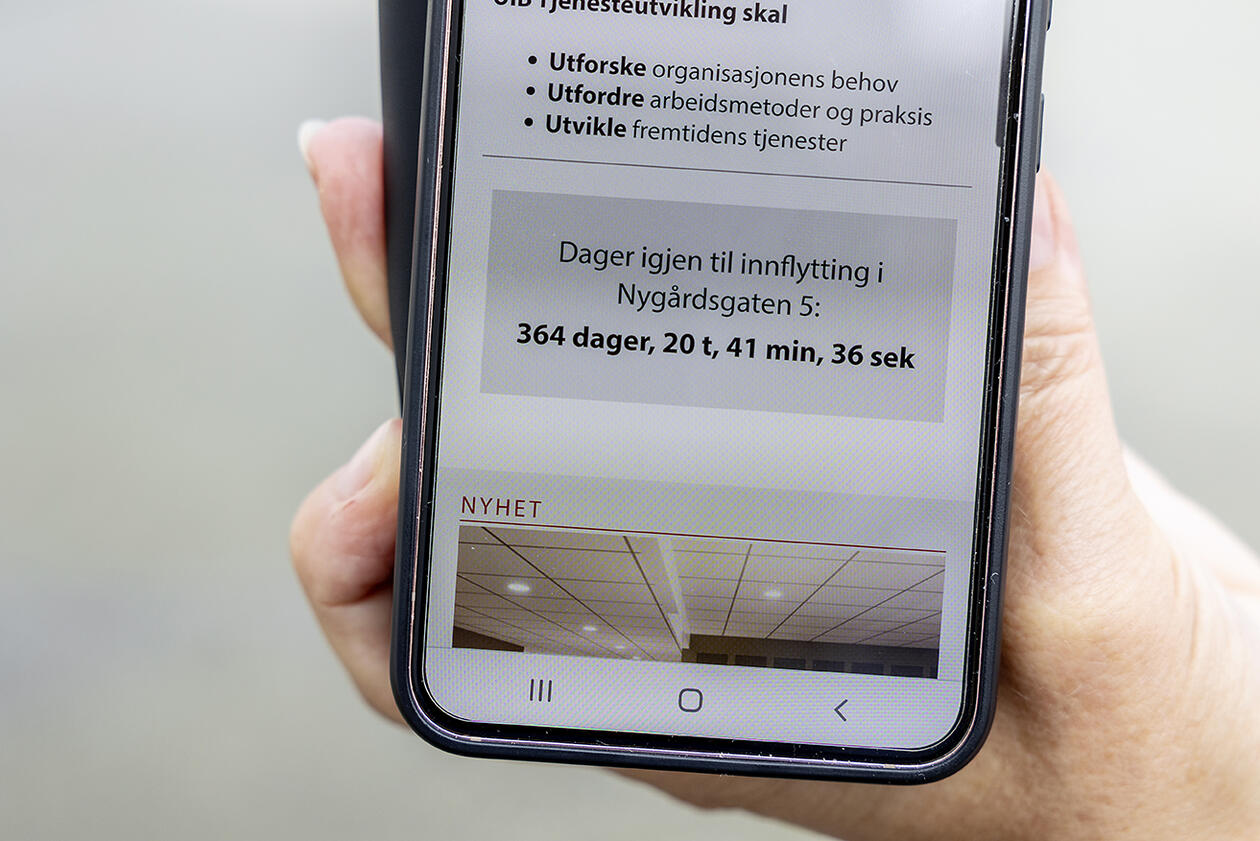 Bilde av nedtellingen på telefonen