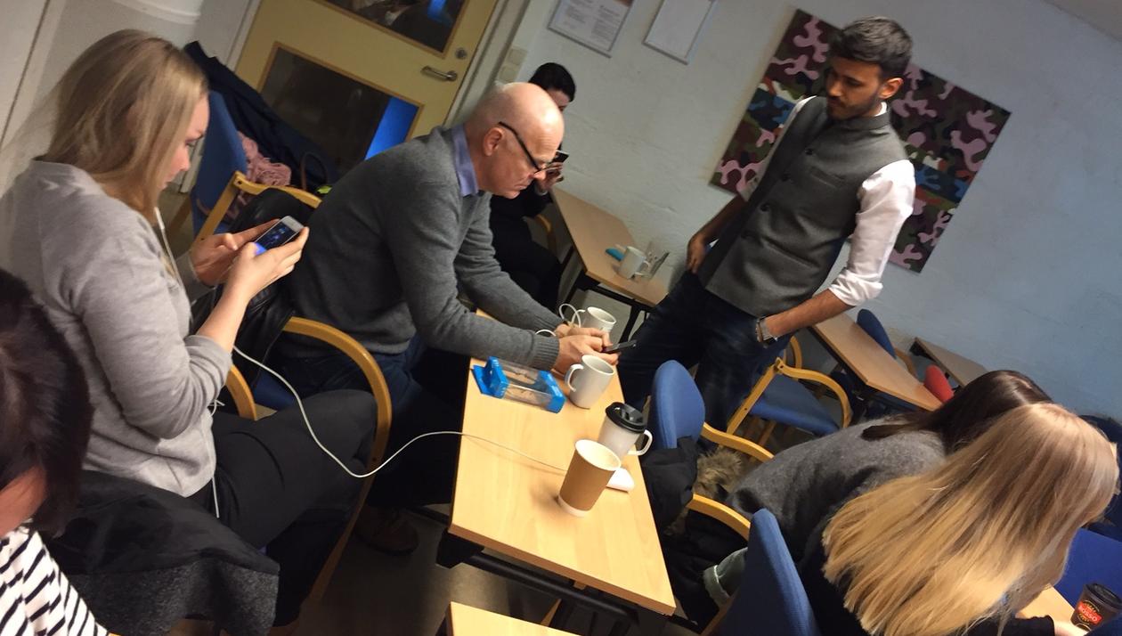 Workshop med mobiljournalisten Yusuf Omar på Universitetet i Bergen i januar 2017