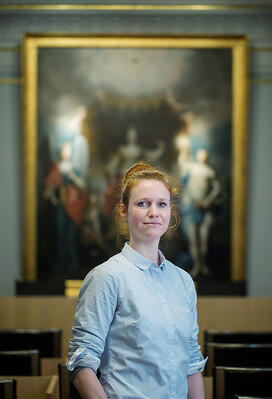 Woman with hair in a bun
