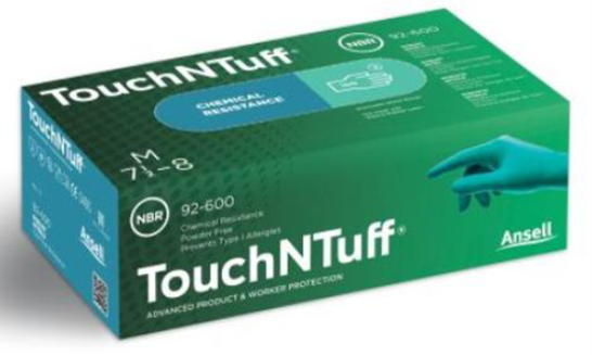 Bilde av en boks med nitrilhansker av merket Touchntuff