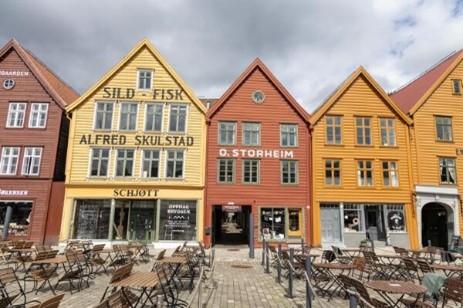 Bildet viser Bryggen i Bergen