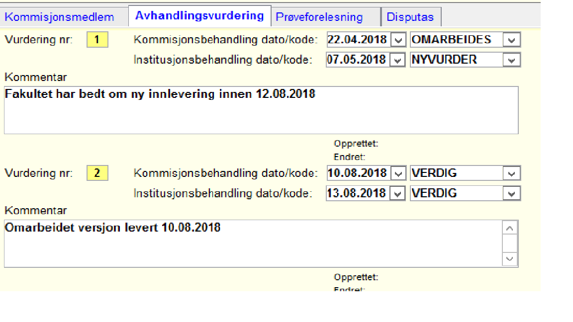 Utdrag fra FS om innlevering