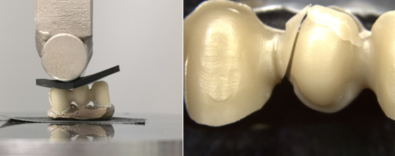 A clinically relevant approach at testing multi-unit zirconia restorations.