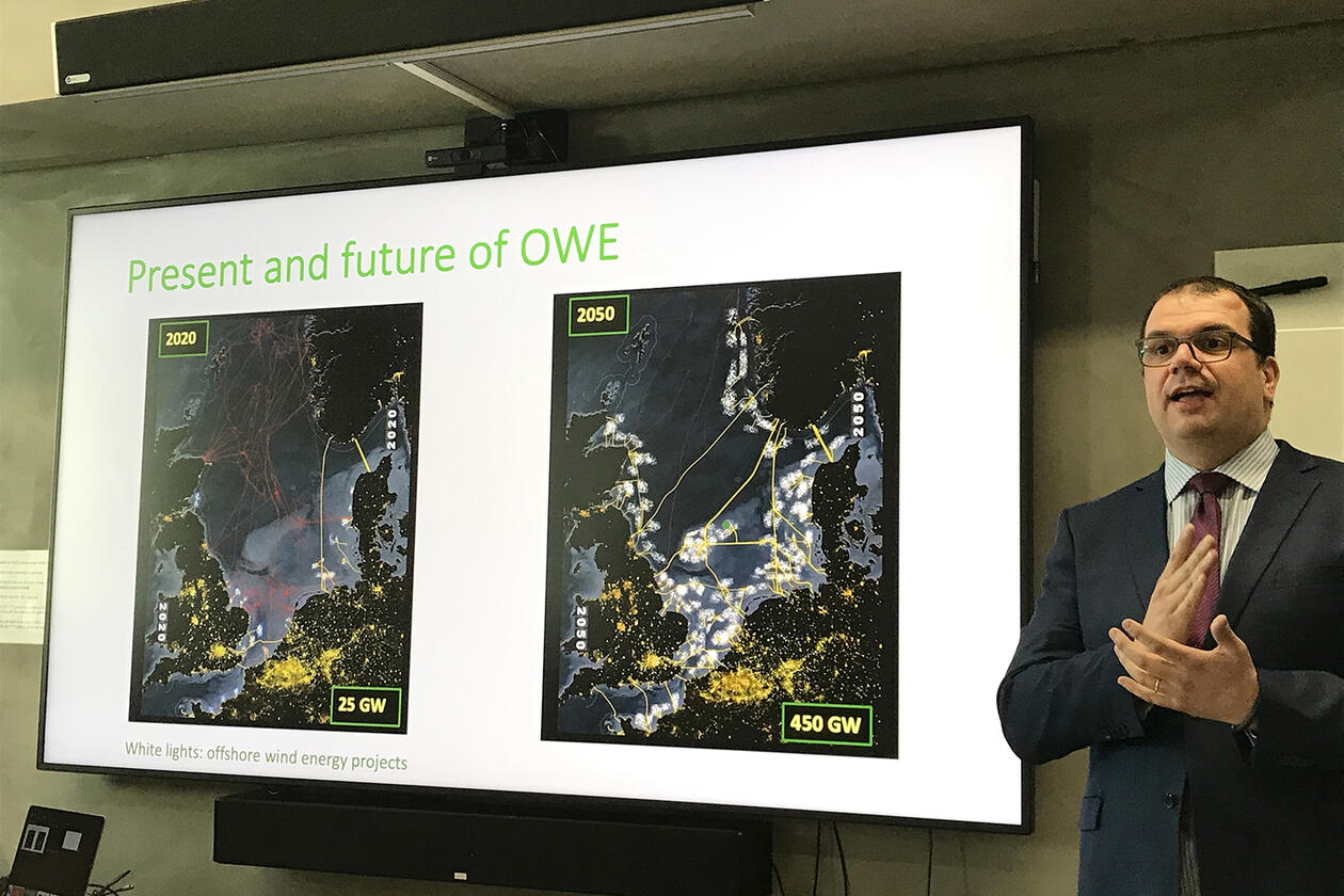 Cristian Guillermo Gebhardt viser hvordan Europa kan se ut med i 2040 hvis Europa når sitt måll om 450 GW havvind produksjon