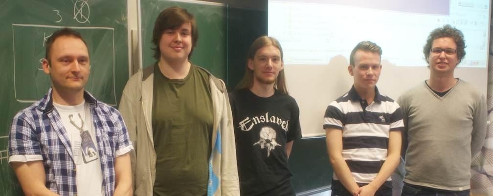 De 5 deltakerne i konkurransen om beste spill: Tomas Olexy, Jens Gåsemyr,...