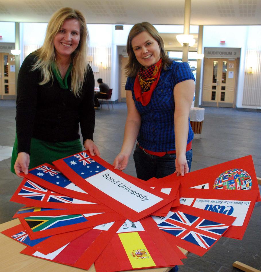 The welcome committee at International Day 2009. Eli Zachariadis and Ingrid E...