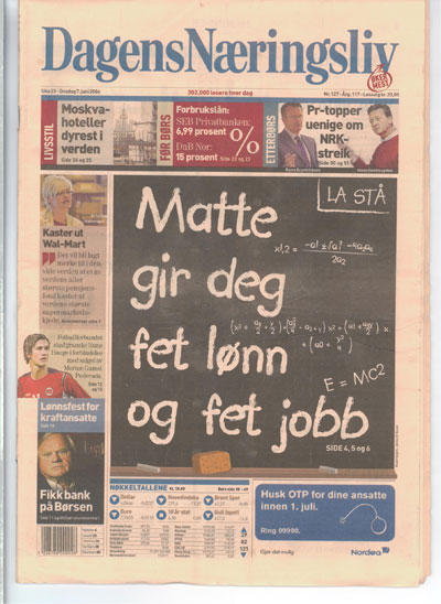 Matte gir deg fet jobb og fet lønn Matte gir deg fet jobb og fet lønn