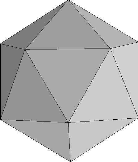 The icosahedron. The icosahedron.