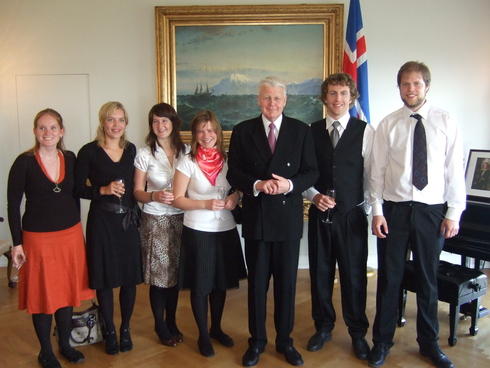 Students from GFI visiting the president of Iceland, Olafur Ragnar Grimsson,...