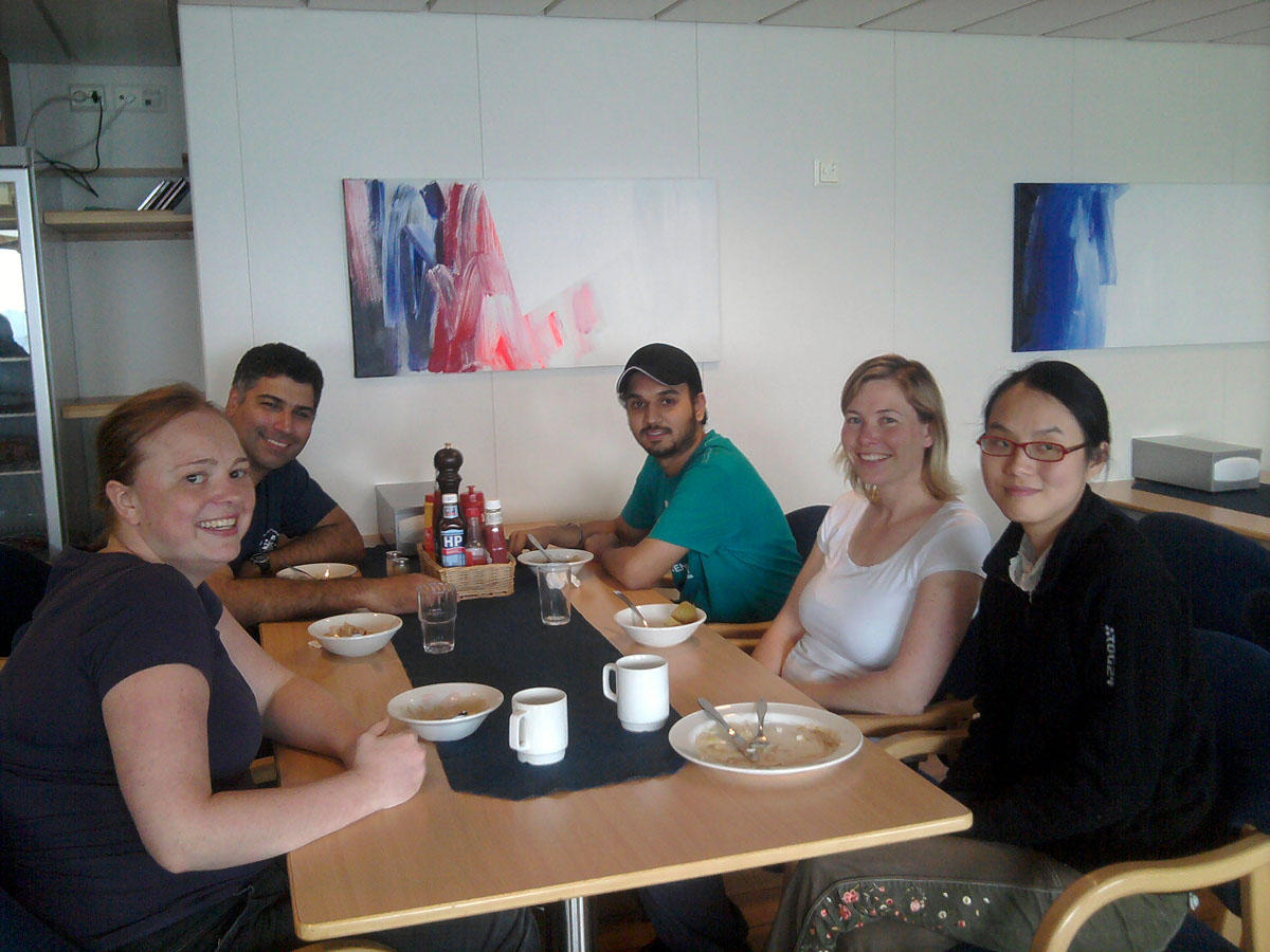 Birinder Singh with researcher colleagues aboard the GOSars