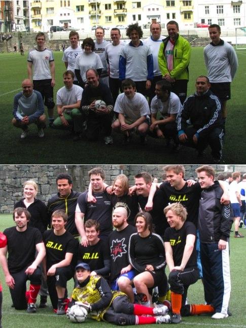 MI60 jubileum fotballkamp. Ansatte og studenters lag