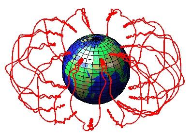 Numerical simulation of the Aurora Borealis (northern lights) Numerical simulation of the Aurora Borealis (northern lights)