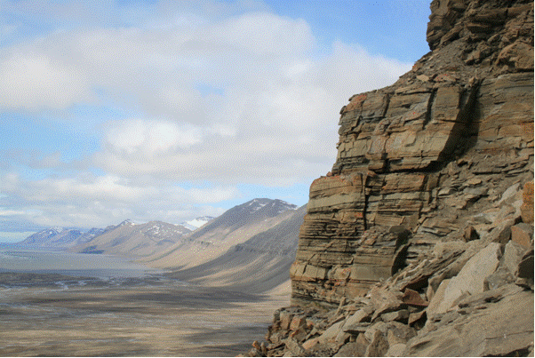 Eocene shallow-marine deposits, Spitsbergen. Photo: W. Helland-Hansen