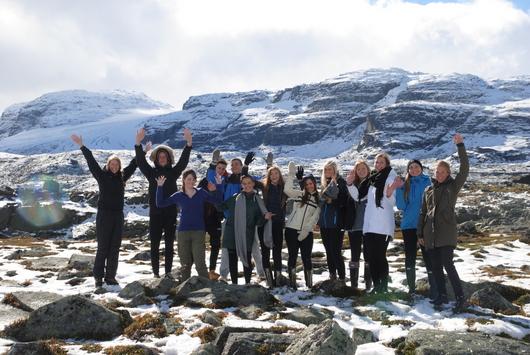 Having a field day: our group of pupils enjoy themselves in front of the...