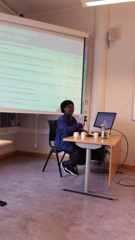 Joyce Nalugya presenting group work 