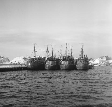 This picture from 1956 shows Russian trawlers seized by the Norwegian coast guard for poaching in Norwegian waters. A United Nations treaty has since contributed to reducing such tensions over international waters.