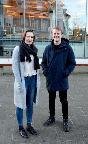 Natalie Johnsen og Haakon Randgaard Mikalsen i Studentparlamentets arbeidsutval
