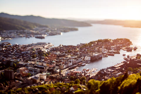 An overview picture of the city of Bergen