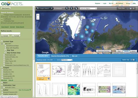 Image showing the Geofacets interface