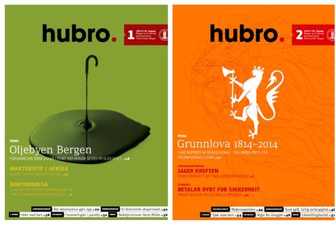 Forsidene til Hubro nummer 1 og 2, 2013