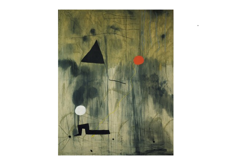 The painting "The birth of the world" by J. Miro (abstract)