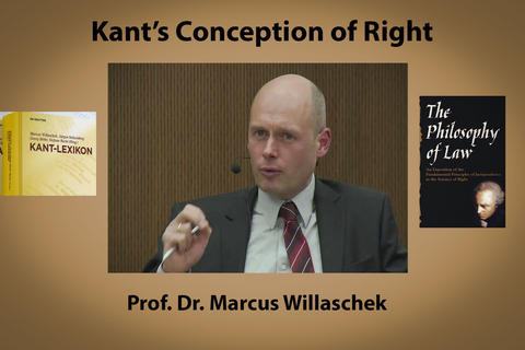 Collage med tekst satt sammen av bilde av Marcus Willaschek, Kant-lexicon og Kants The philosophy of law