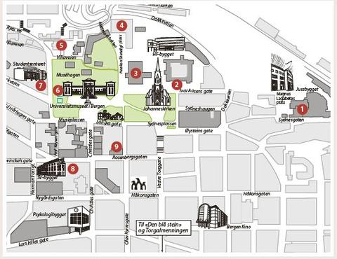 Kart UiB-campus FP-dag 2018