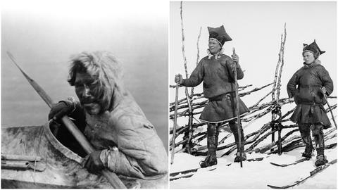 Lappegutter paa ski / Inuit man