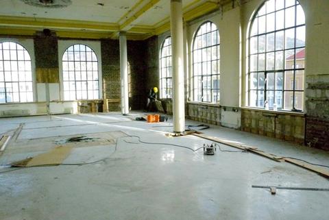 Construction work during refurbishment at the University Museum of Bergen in December 2013.