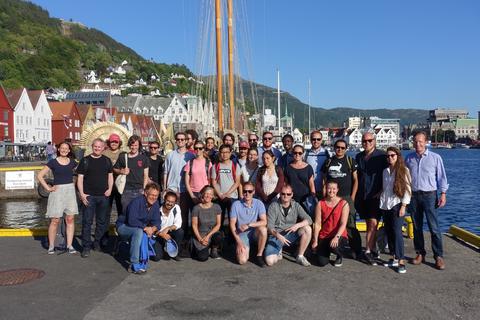 GEO PhD seminar 2018 - gruppebilde ved kaien i Bergen