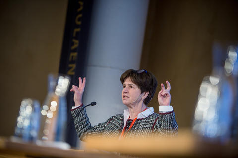 Katherine Richardson ved Universitetet i København haldt eit engasjert innlegg. 