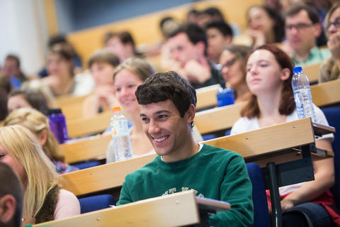 International students at University of Bergen for semester start August 2013.