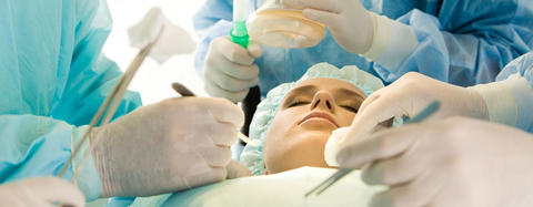 Woman on the surgery table
