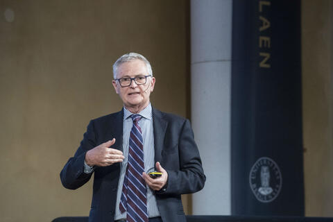 Ferrera lecturing at the 2017 Rokkan Lecture.