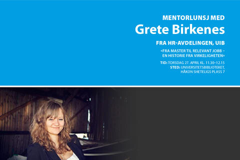 Mentorlunsj, Grete Birkenes, UiB Alumni